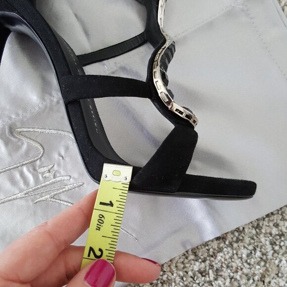 Giuseppe Zanotti Black Suede Venere Crystal Open Toe Heel Stiletto Alien Sandal - Picture 13 of 15